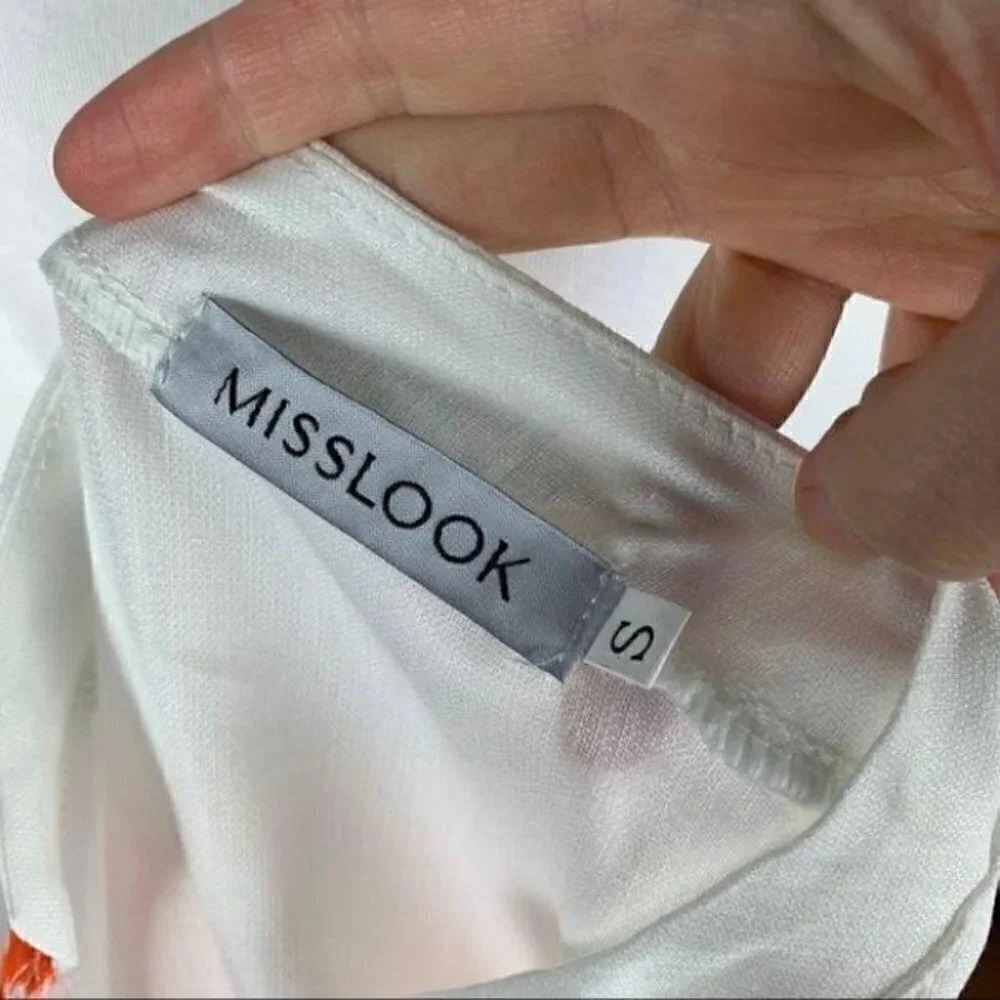 Misslook top size S Orange white peasant festival - Picture 10 of 13